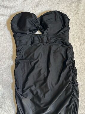 Black strapless ruched formal dress 🖤